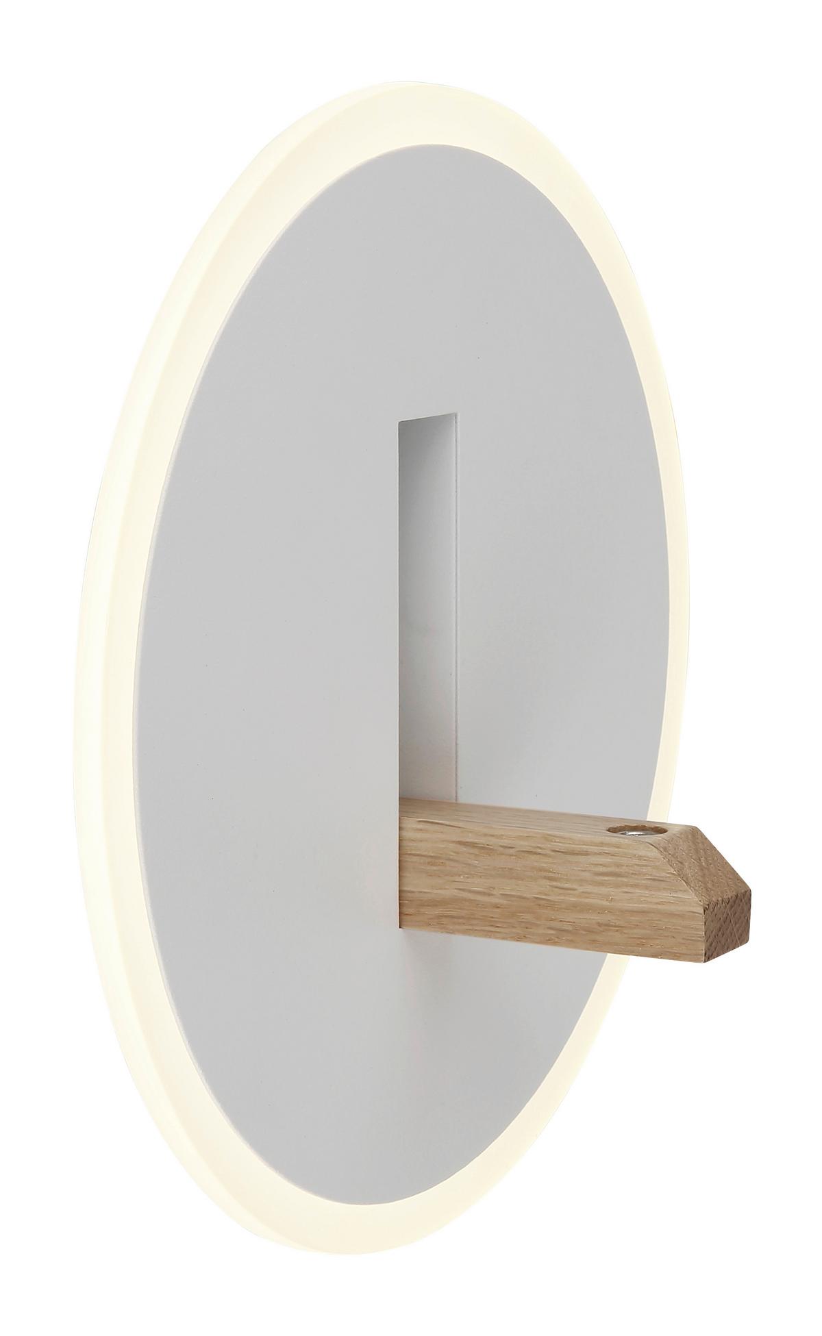 LED-WANDLEUCHTE 78410W AVERY - Weiss/Dunkelbraun, Design, Holzwerkstoff/Kunststoff (20,5/5cm) - Globo