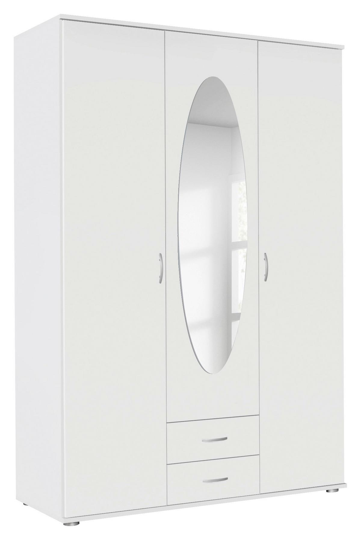 Ormar Za Odjeću Paul - bijela/boje aluminija, Konvencionalno, drvni materijal/plastika (127/188/52cm) - Modern Living