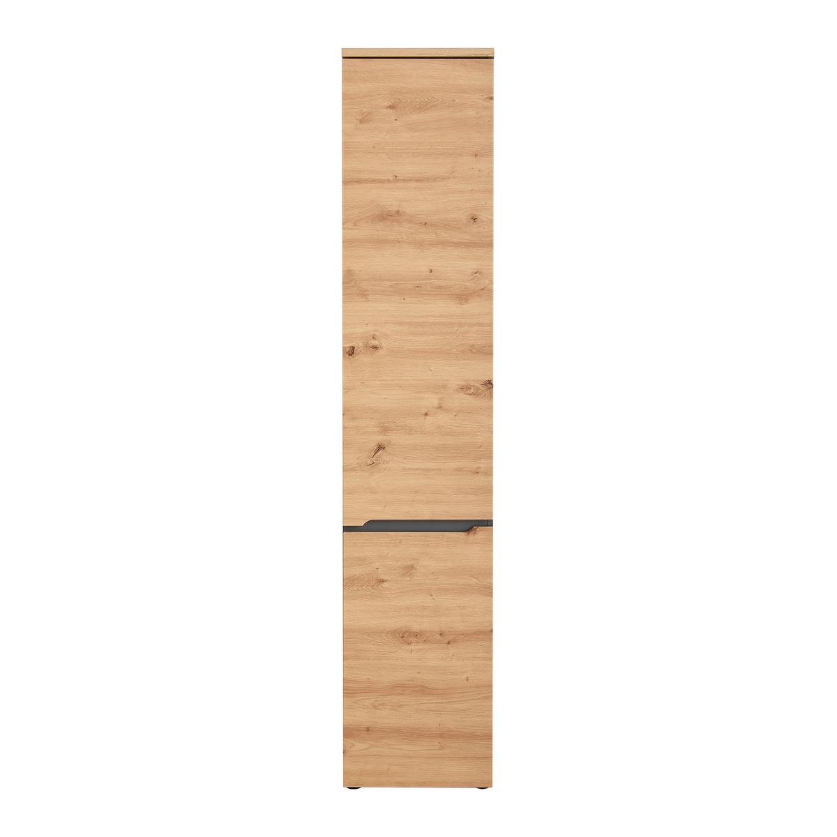 Hochschrank Memphis Artisan Eiche/Grau - Schwarz/Eiche Artisan, Modern, Holzwerkstoff/Kunststoff (40/195/31cm) - Mömax