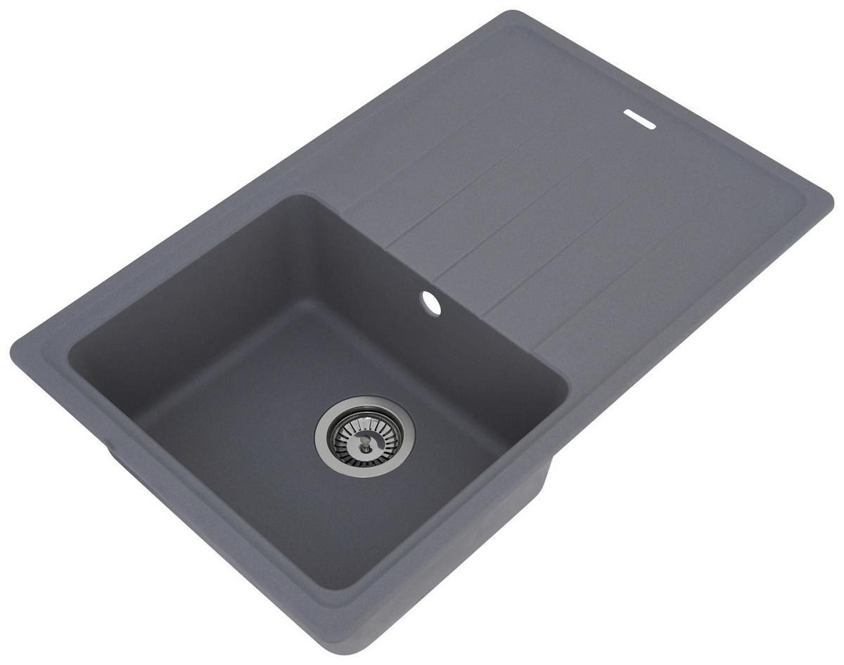 Granitspüle Columbia ca. 78x18,5x50 cm Grau - Grau, Trend, Stein (78/18,5/50cm) - Respekta