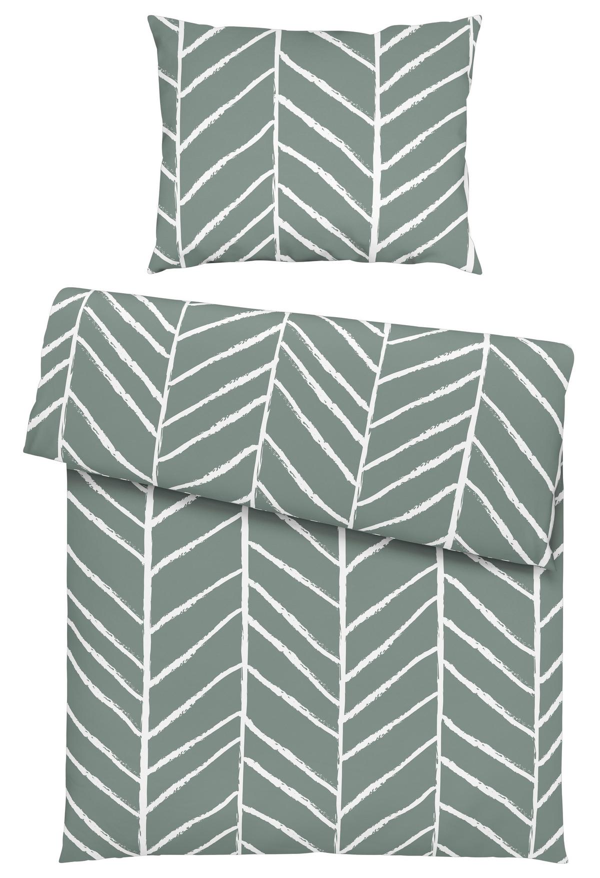 BETTWÄSCHESET MARBLE - Jadegrün, Konventionell, Textil (160/210cm) - Modern Living