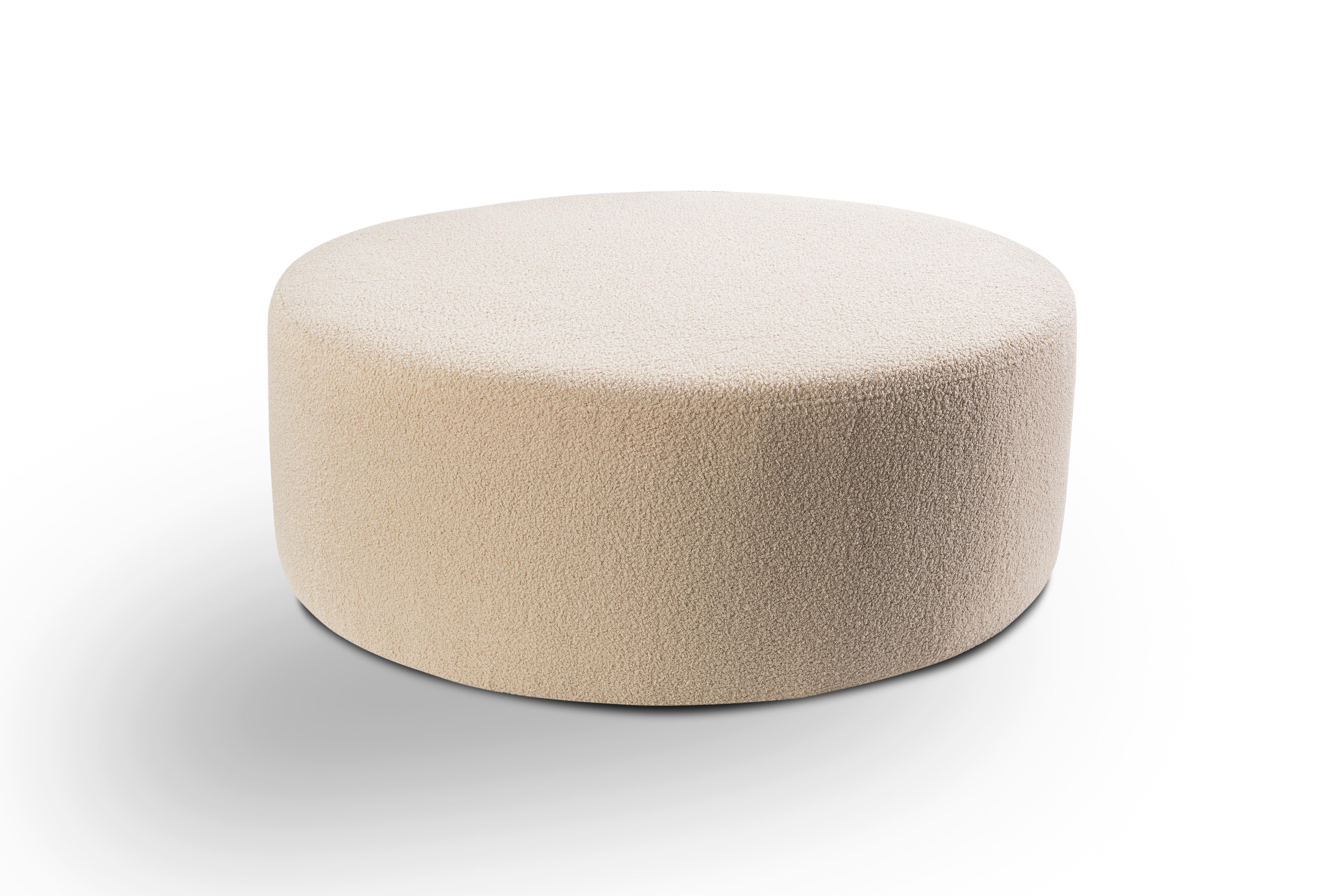 Hocker Kolo Beige - Beige/Schwarz, Basics, Kunststoff/Textil (103/39/103cm) - MID.YOU