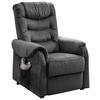 Fernsehsessel Nino Dunkelgrau Velours - Dunkelgrau/Schwarz, Design, Kunststoff/Textil (78/107/93cm) - Livetastic