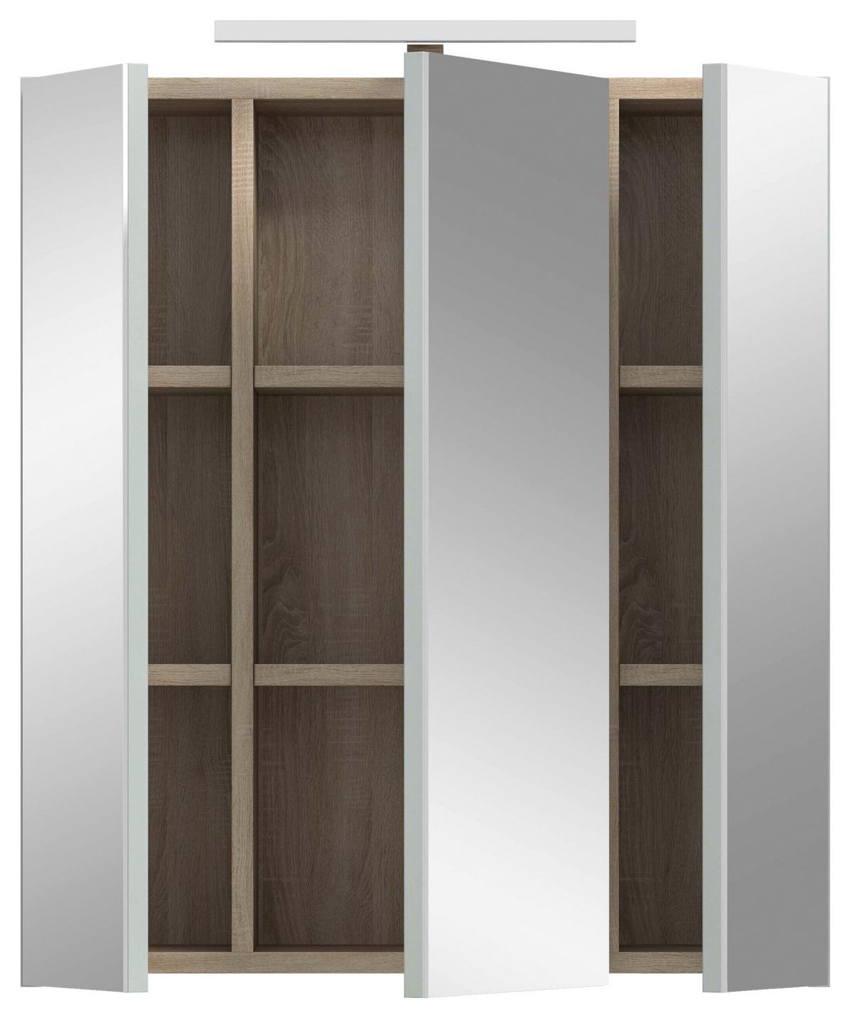 Spiegelschrank Star mit LED ca. 60x68x19 cm Eiche - Eiche San Remo, MODERN, Glas/Holzwerkstoff (60/68/19cm) - MID.YOU