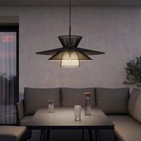 Hängeleuchte Luca Schwarz Baumwolle max. 40 Watt - Schwarz, MODERN, Textil/Metall (80/166/80cm) - Bessagi Garden