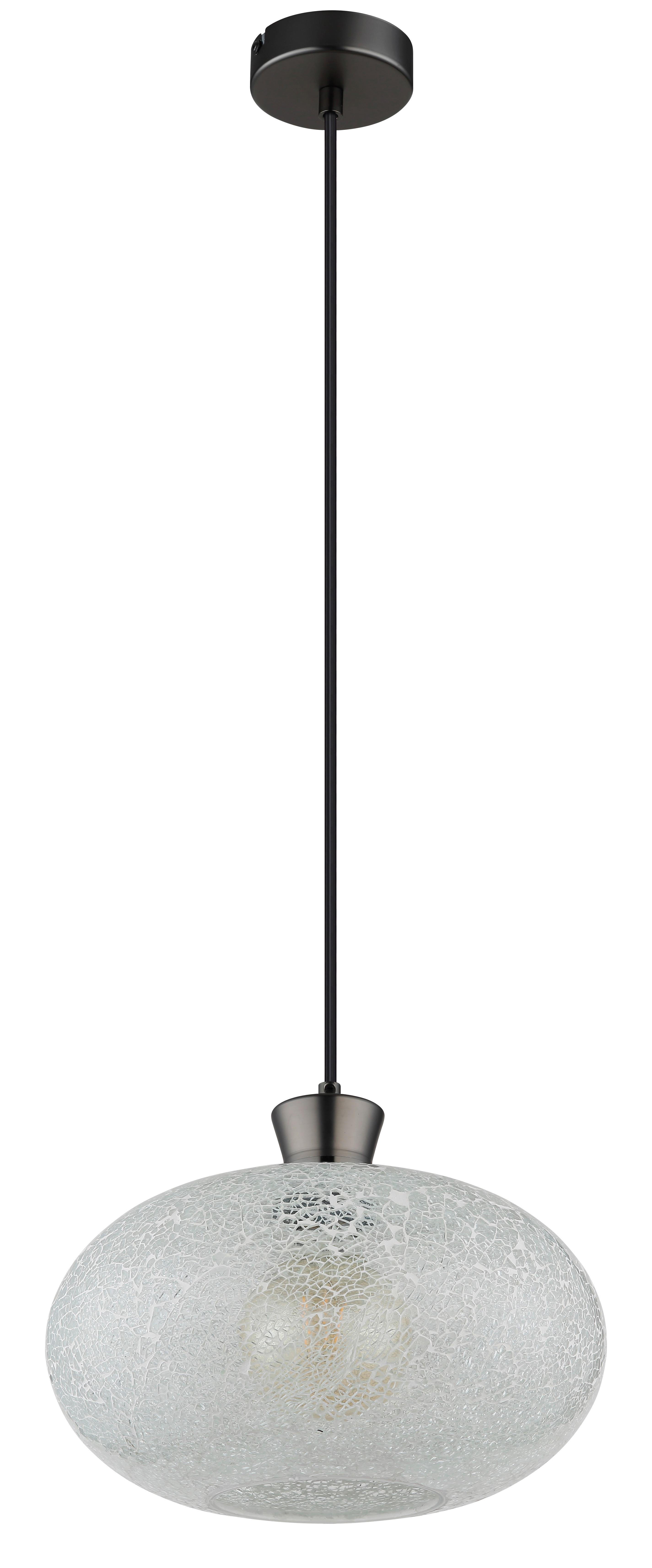 Viseća Svjetiljka Brokana - crni krom/prozirno, Design, staklo/metal (30/120cm) - Globo