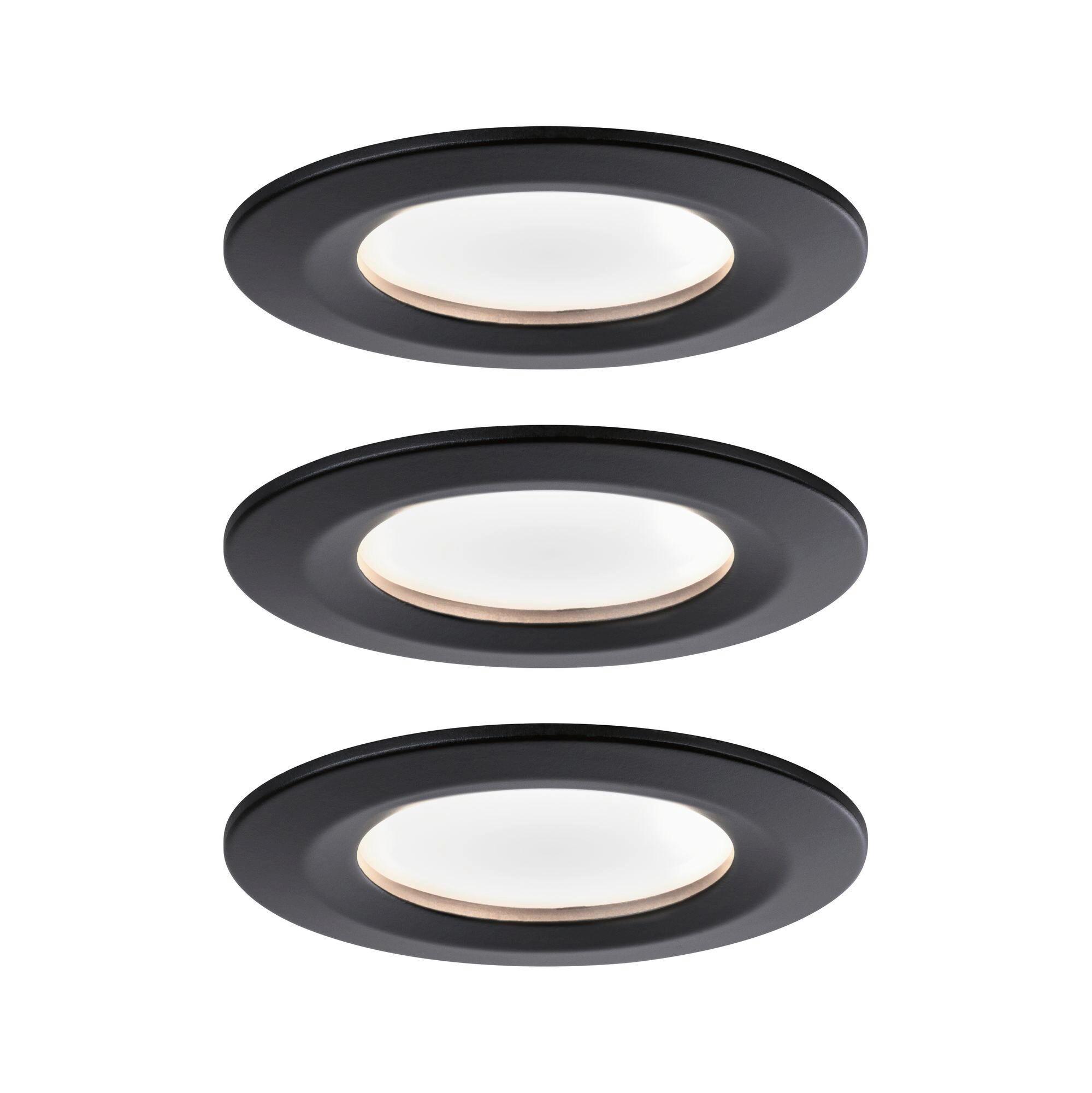 Deckenleuchte Nova max. 6,5 Watt, 3-teilig - Schwarz, Basics, Metall (7,8cm) - Paulmann