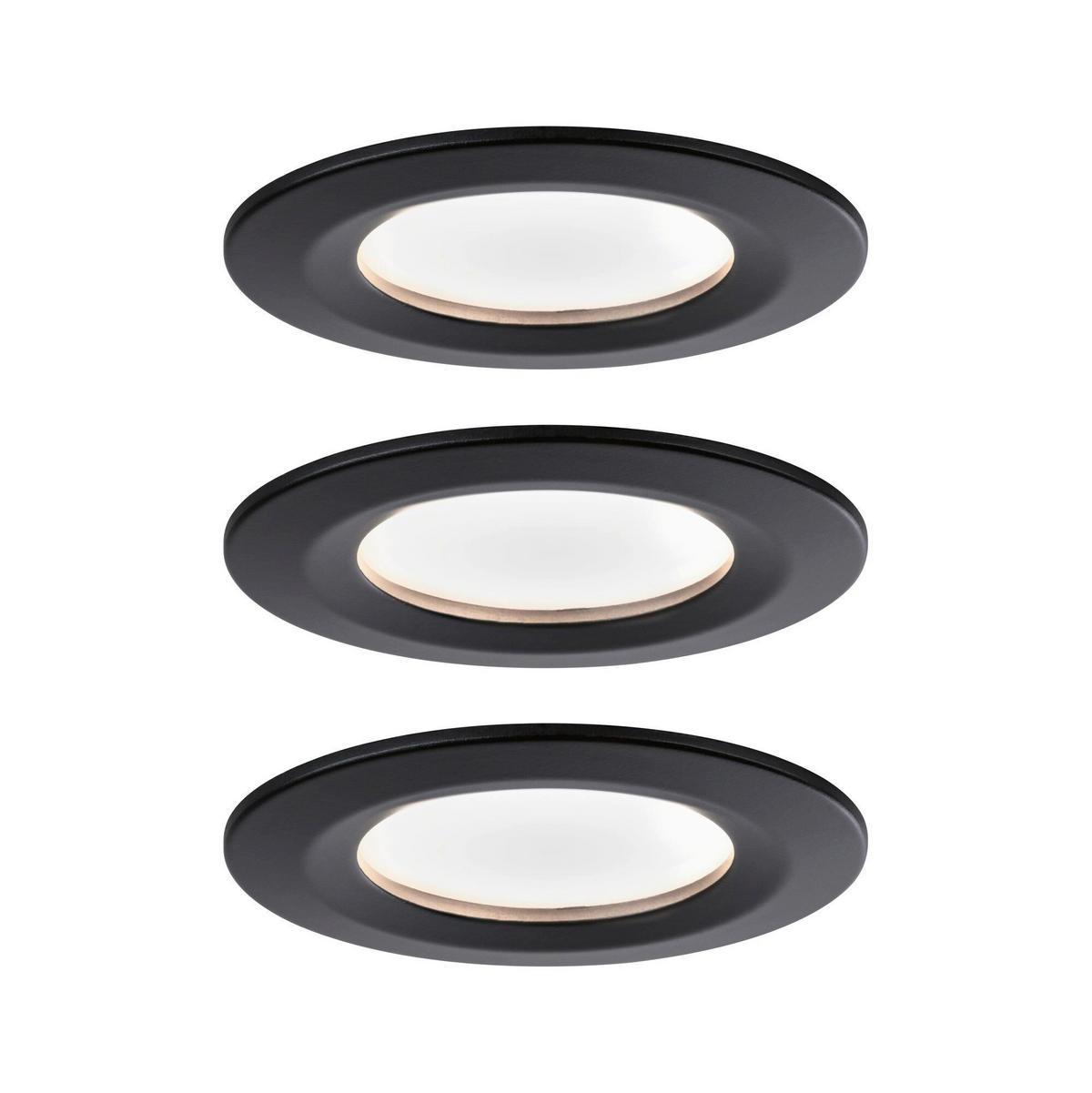 Deckenleuchte Nova max. 6,5 Watt, 3-teilig - Schwarz, Basics, Metall (7,8cm) - Paulmann