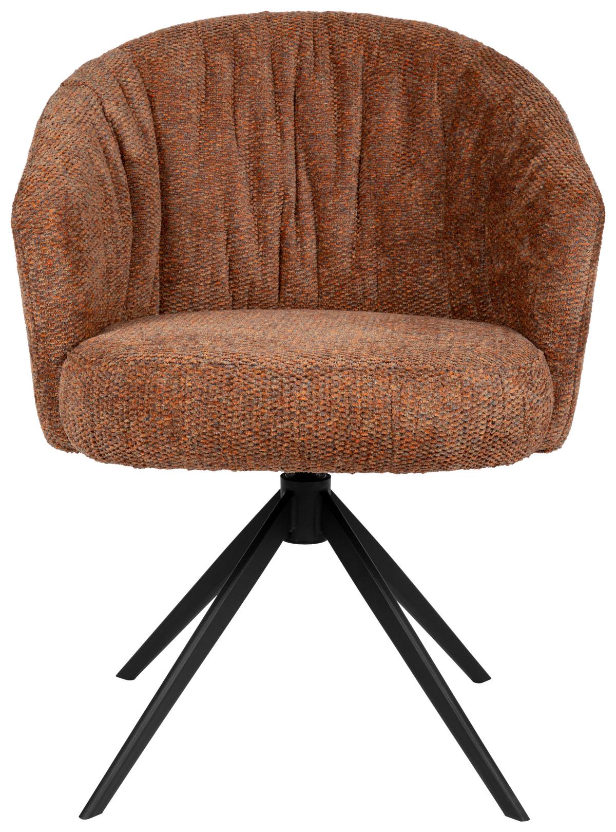 KRZESŁO Z PODŁOKIETNIKAMI CRESPA -EXKLUSIV- - czarny/koniak, Design, metal/tkanina (63/81,5/62,5cm) - Dieter Knoll