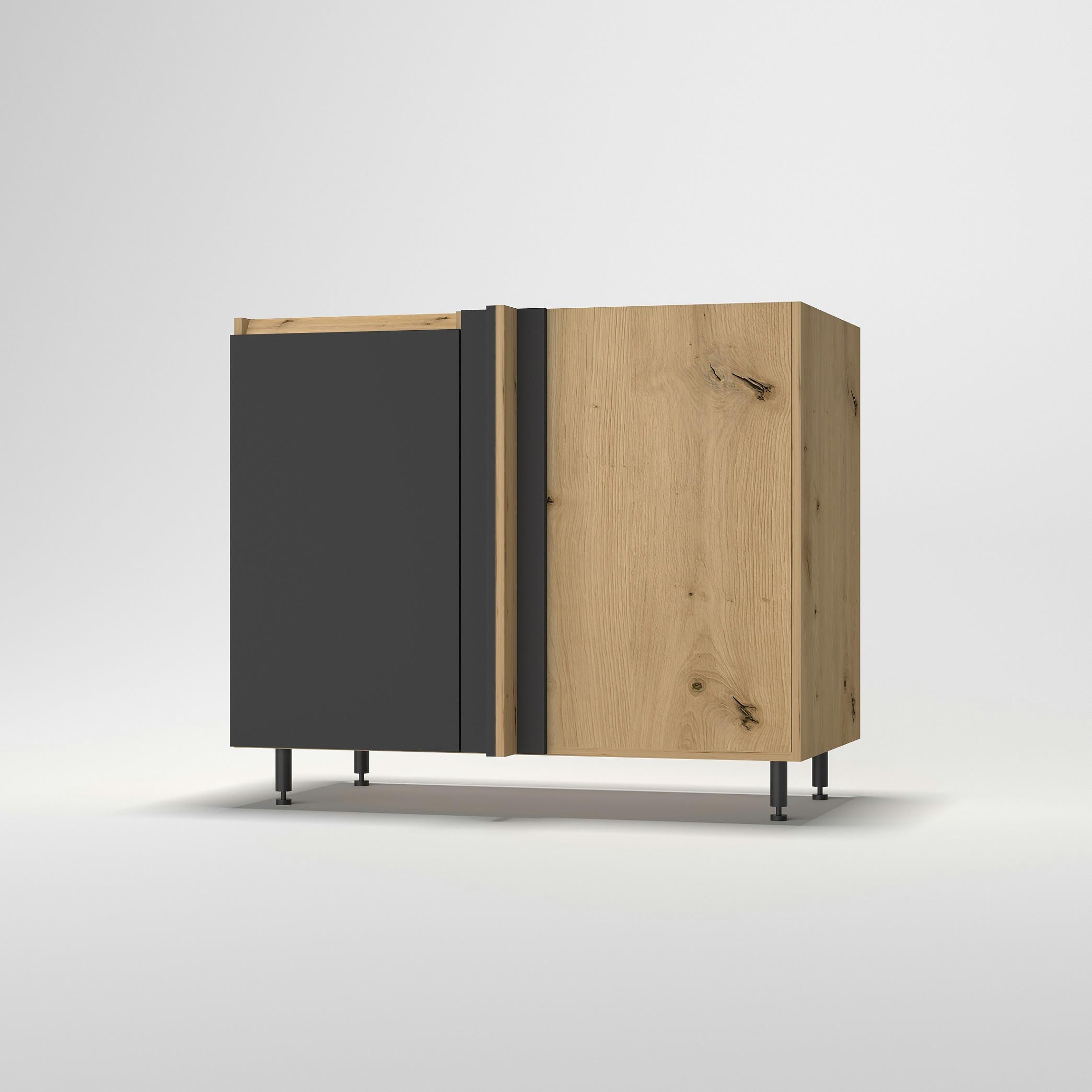 Alsó Sarokszekrény Toscana - Artisan tölgy/szürke, Modern, faalapú anyag (110-115/87/56cm)