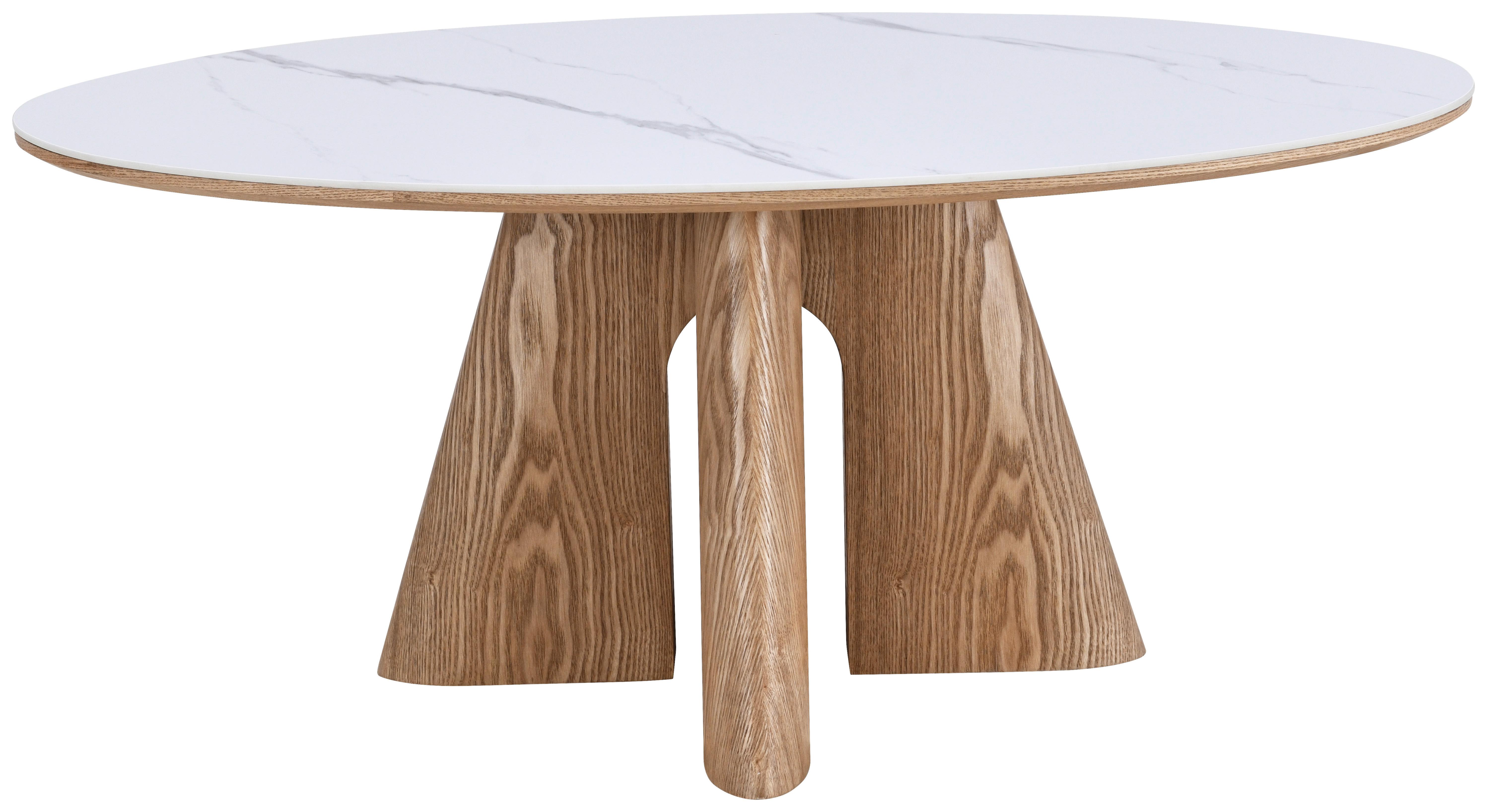 Jedilna Miza Otis, Barva Hrasta, Bela, 160x90 - barve hrasta/bela, Moderno, kamen/leseni material (160/90/75cm) - Livetastic