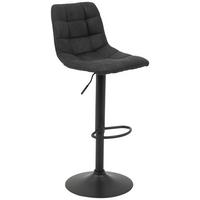 STOŁEK BAROWY YVONNE H - antracytowy/szary, Konventionell, metal/tkanina (43/113/44cm) - Carryhome