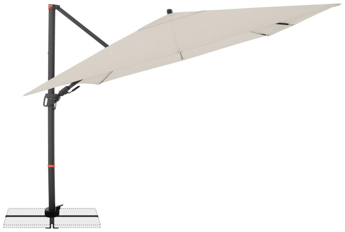 Ampelschirm Myzone Anthrazit/Naturfarben ca.280cm - Anthrazit/Naturfarben, Basics, Textil/Metall (280/280cm) - Doppler