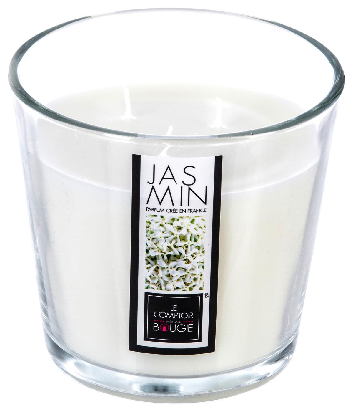 Lumânare în pahar de sticlă Lisa - albastru/bej, materiale naturale/sticlă (12,5/13,5cm) - Mömax