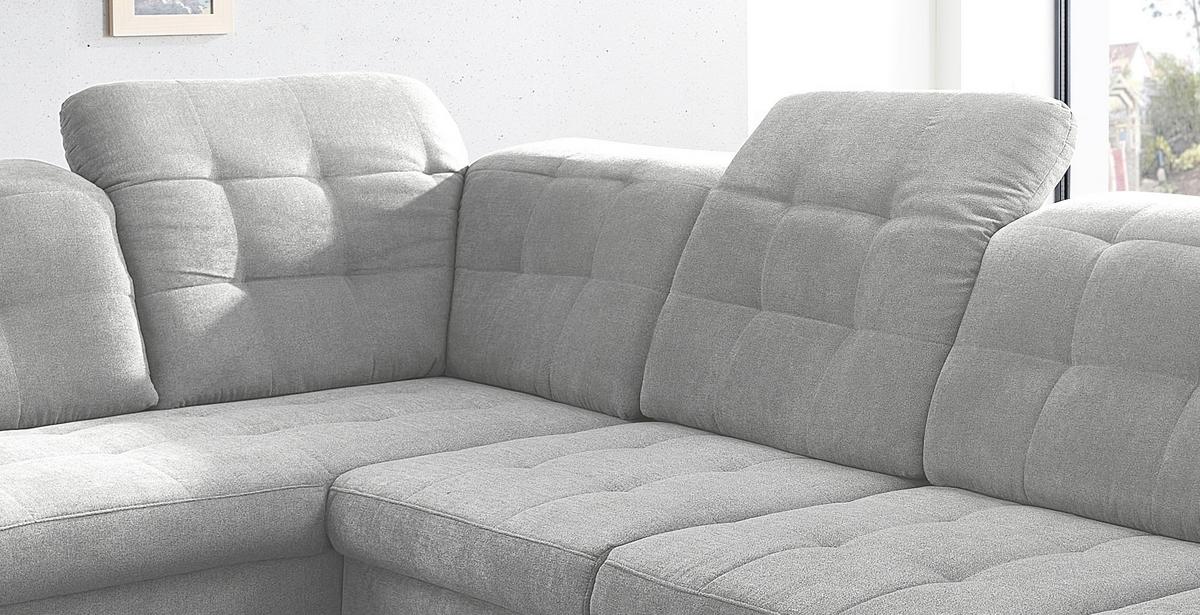 Wohnlandschaft Zira Silberfarben Nylon/Mikrofaser - Chromfarben/Silberfarben, Design, Kunststoff/Textil (212/330/169cm) - Livetastic