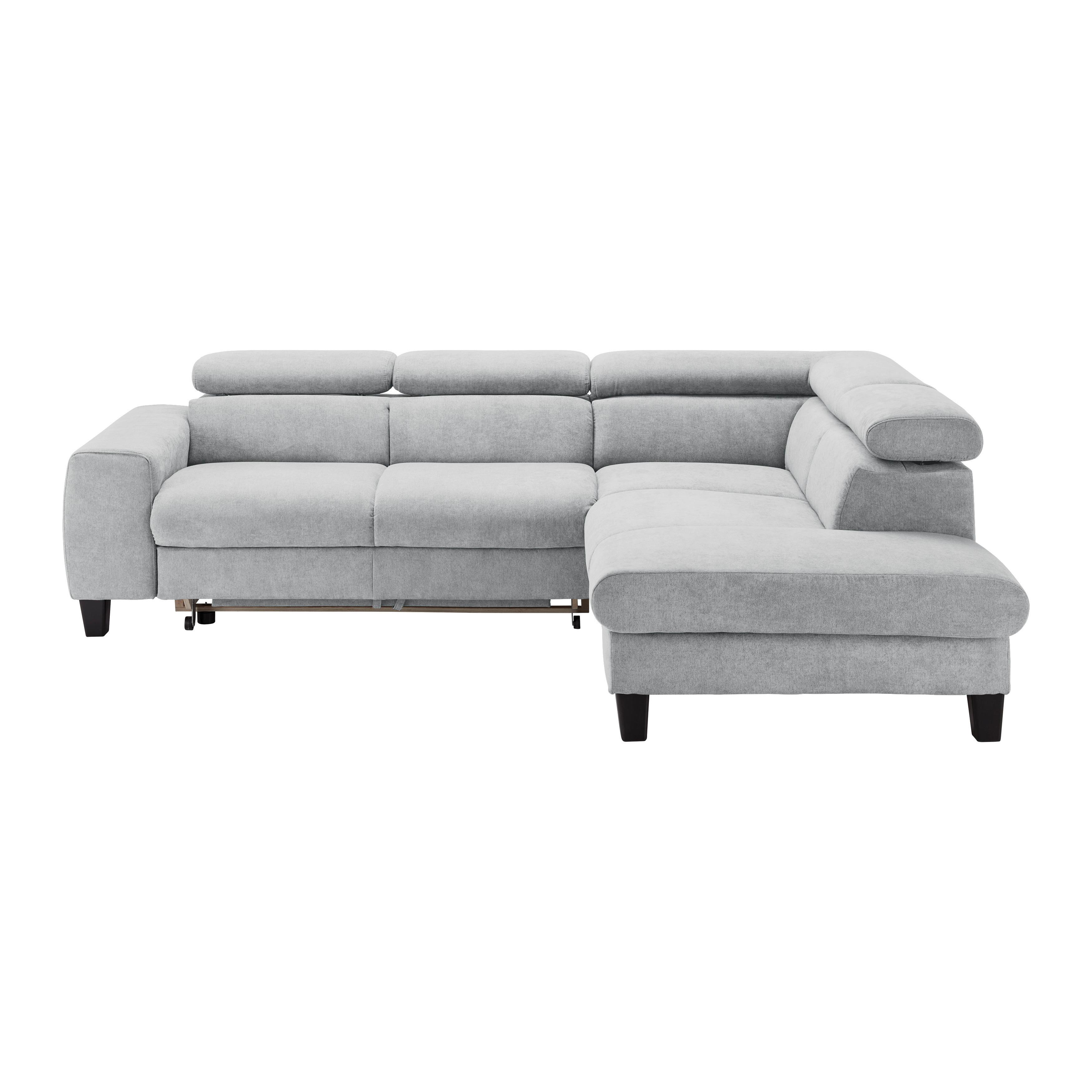 Sedežna Garnitura Malibu - svetlo siva, Moderno, tekstil/les (249/72-88/207cm) - Bessagi Home