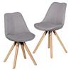 Set Stolov Lima - siva/barve hrasta, Design, umetna masa/tekstil (48/89/42cm) - MID.YOU