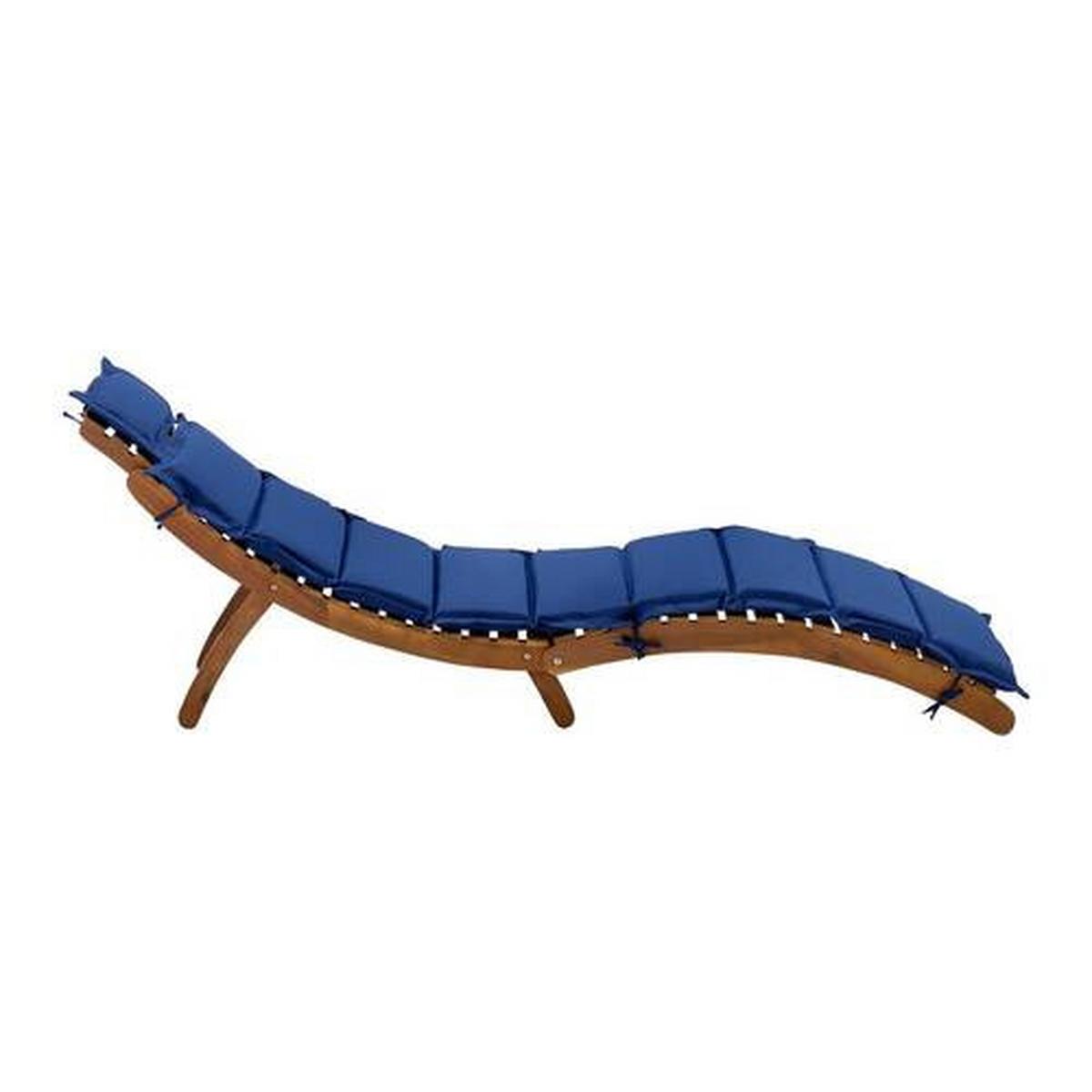 Vrtni Ležalnik Bora, Modra, Akacija - temno modra, Moderno, tekstil/les (180/54/62cm) - Bessagi Garden