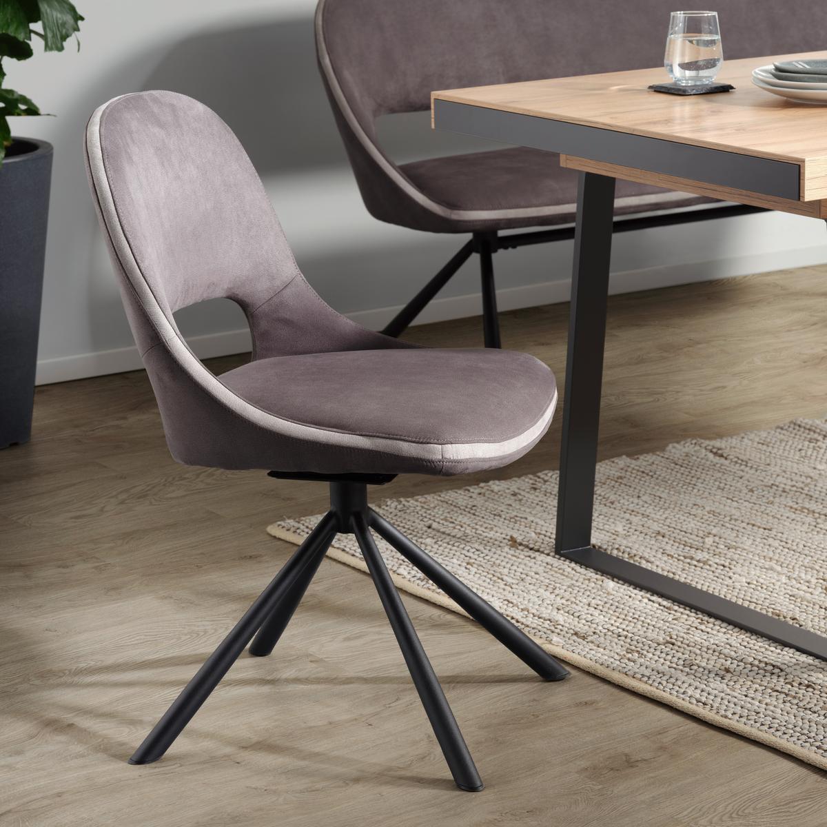 Stol Lobito, Vintage Siva - siva/črna, Moderno, kovina/tekstil (59/86/59cm) - Mömax