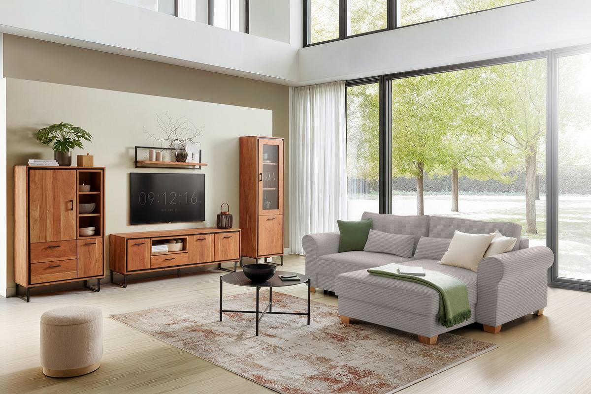 Wohnlandschaft Angelo Grau - Taupe, MODERN, Holz/Holzwerkstoff (255/185cm) - Mömax