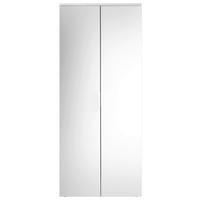 SCHUHSCHRANK Lincoln B: 80 cm Weiß - Weiss/Silberfarben, Design, Glas/Holzwerkstoff (80/190/35cm) - MID.YOU