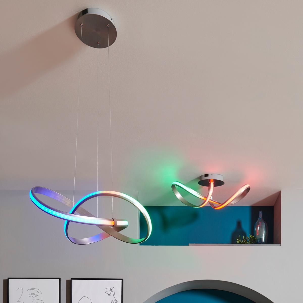 LAMPA SUFITOWA LED 18431-55 LOLASMART-MELINDA - biały/kolor aluminiowy, Design, tworzywo sztuczne/metal (64/25/25cm)