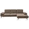 Wohnlandschaft Erling Alufarben - Beige/Alufarben, MODERN, Leder/Metall (322/89/187cm) - Premium Living