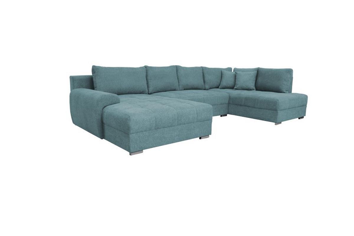 Kutna Garnitura Senso - tirkizna/boje kroma, Moderno, tekstil/drvo (183/346/197cm) - Modern Living