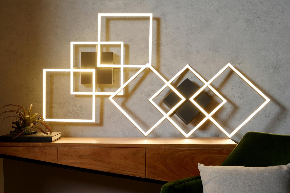 LAMPA SUFITOWA LED GIGA 4 *SBN* - kolor niklowy, Trend, tworzywo sztuczne/metal (75,5/37/6cm) - Novel