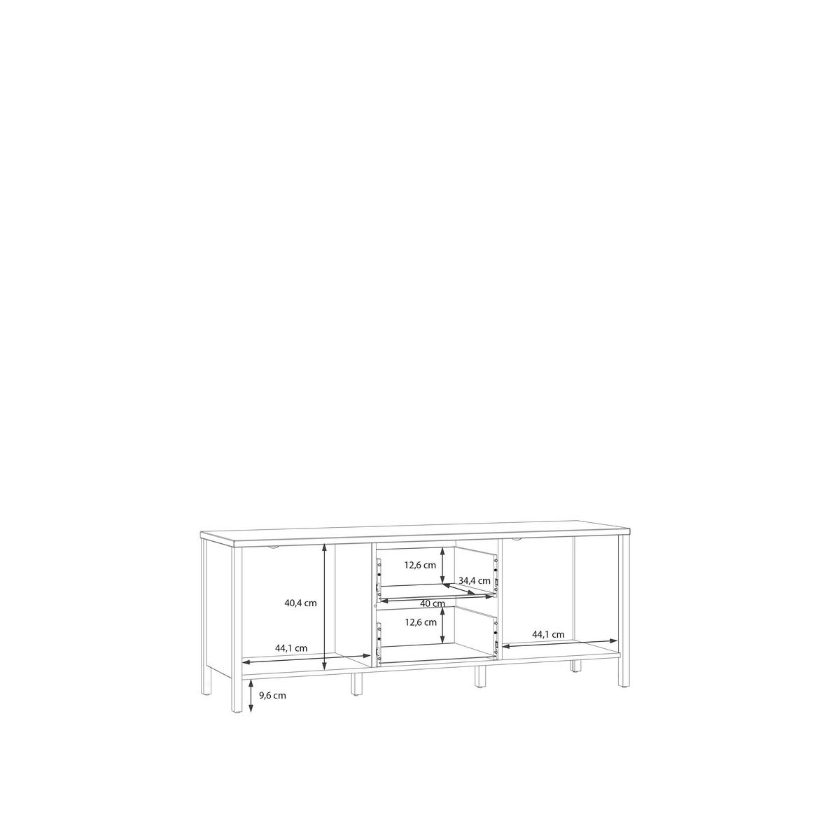 Tv Komoda Kirikus - hrast Artisan/crna, Lifestyle, drvni materijal (139,8/54,3/40,2cm) - Modern Living