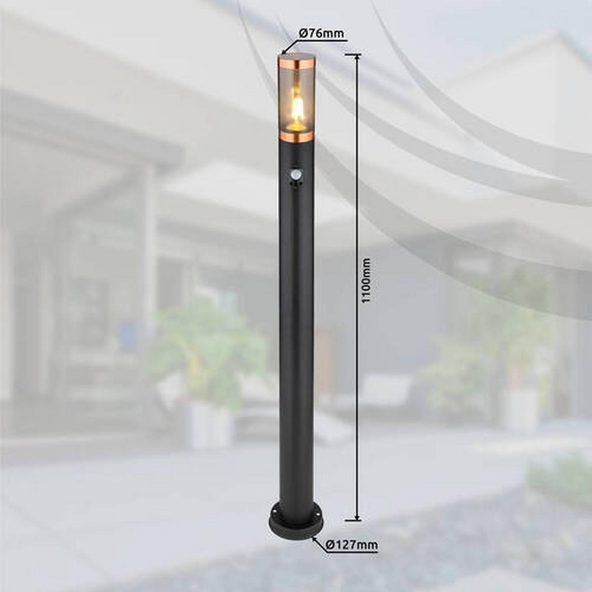 Zunanja Svetilka Boston, 15 W - siva/črna, Design, kovina/umetna masa (12,7/110cm) - Globo