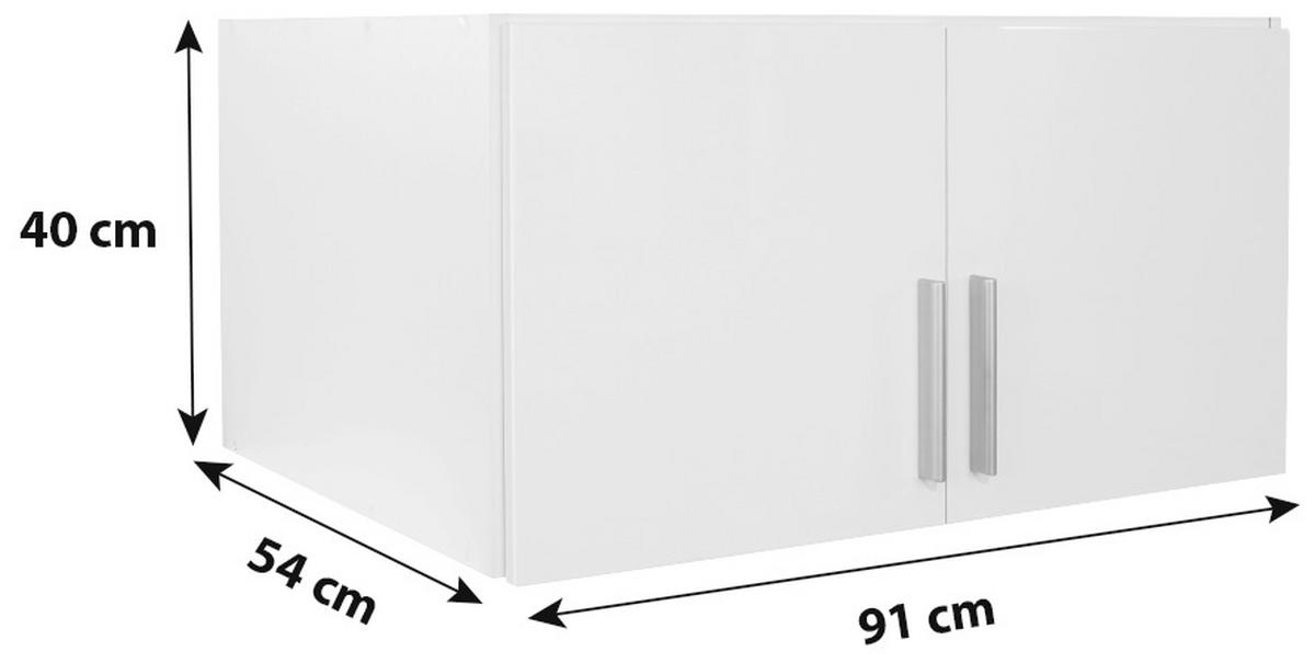 Nastavak Ormara Celle - bijela/bijela visoki sjaj, Moderno, drvo/plastika (91/40/54cm) - Modern Living