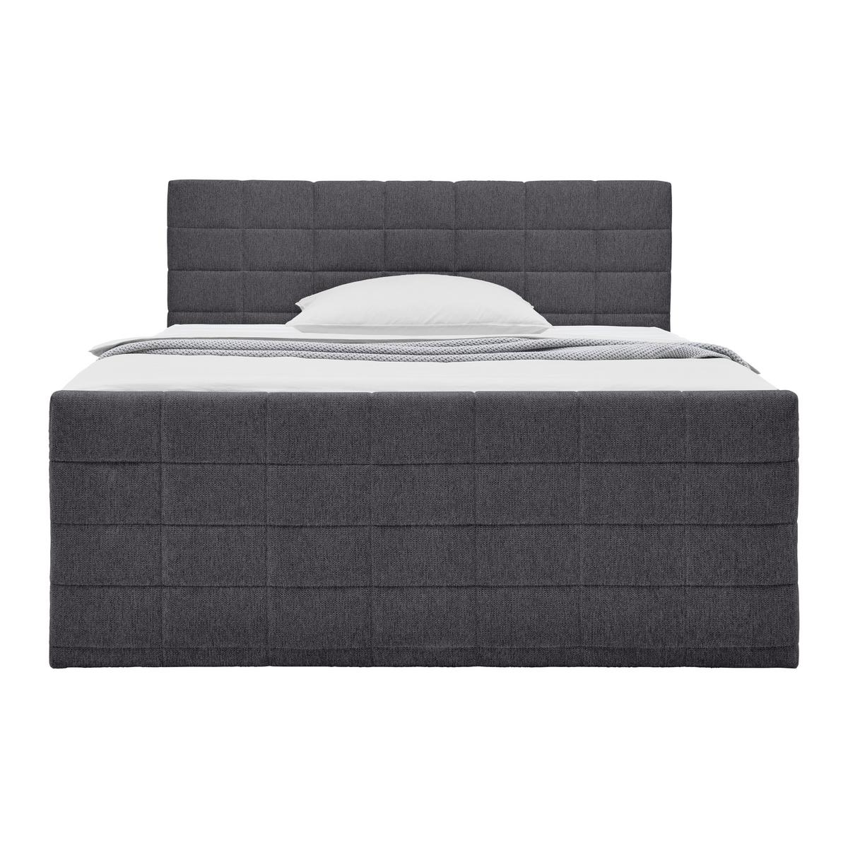 Boxspringbett Damon Schwarz ca. 160x200cm - Schwarz, KONVENTIONELL, Kunststoff/Textil (160/200cm) - Mömax