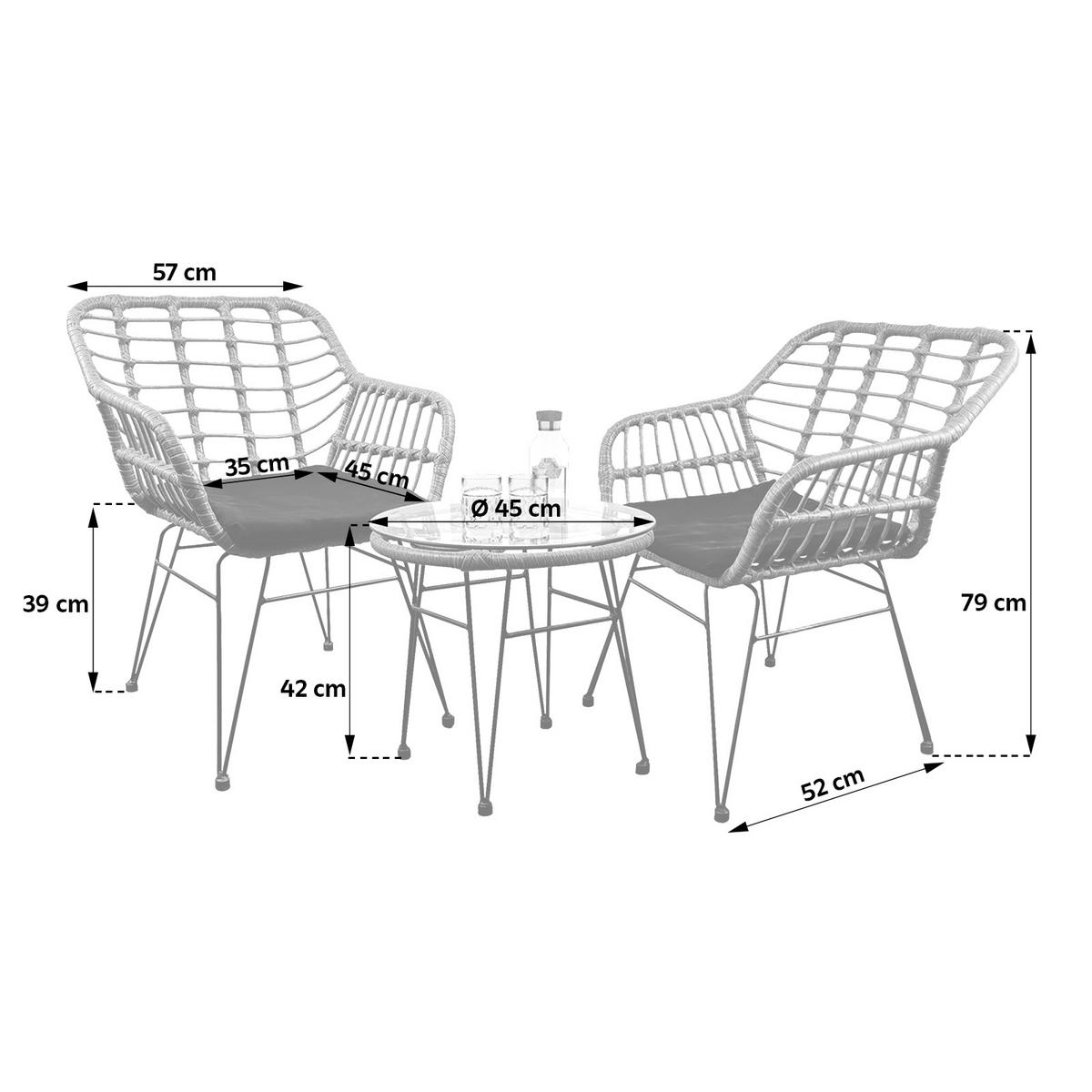 GARTENSET RAGALI - Schwarz/Braun, Modern, Glas/Kunststoff - Ambia Garden