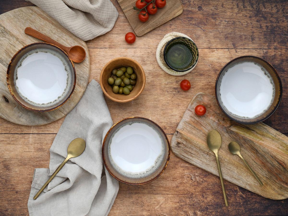 Set Posod Cascade Brown, 6-Delni - bela/rjava, Design, keramika (16,5cm) - Creatable