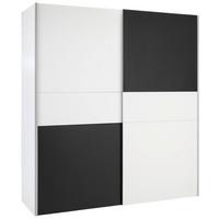 Schiebetürenschrank in Schwarz/Weiss - Weiss/Schwarz, Konventionell, Holzwerkstoff/Kunststoff (170/191/61cm) - Mömax
