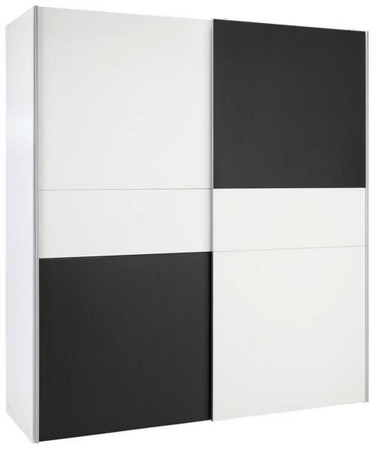 Schiebetürenschrank in Schwarz/Weiss - Weiss/Schwarz, Konventionell, Holzwerkstoff/Kunststoff (170/191/61cm) - Mömax
