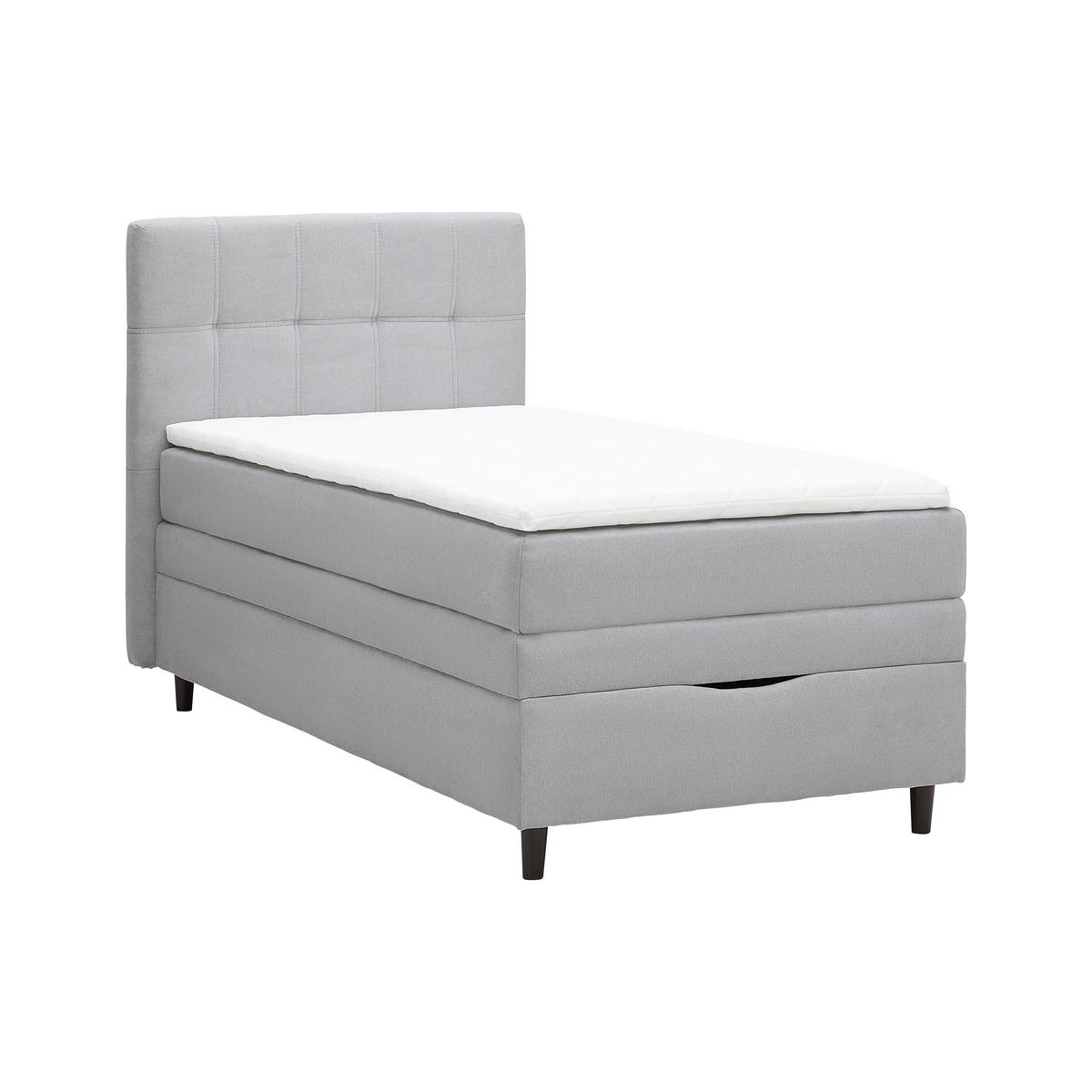 Boxspringbett Miami in Grau ca. 100x200cm - Schwarz/Grau, KONVENTIONELL, Holz/Holzwerkstoff (100/200cm) - Mömax