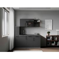 Küchenblock Oliver m. Geräten Grau - Grau, Trend, Holzwerkstoff/Metall (175cm) - Respekta