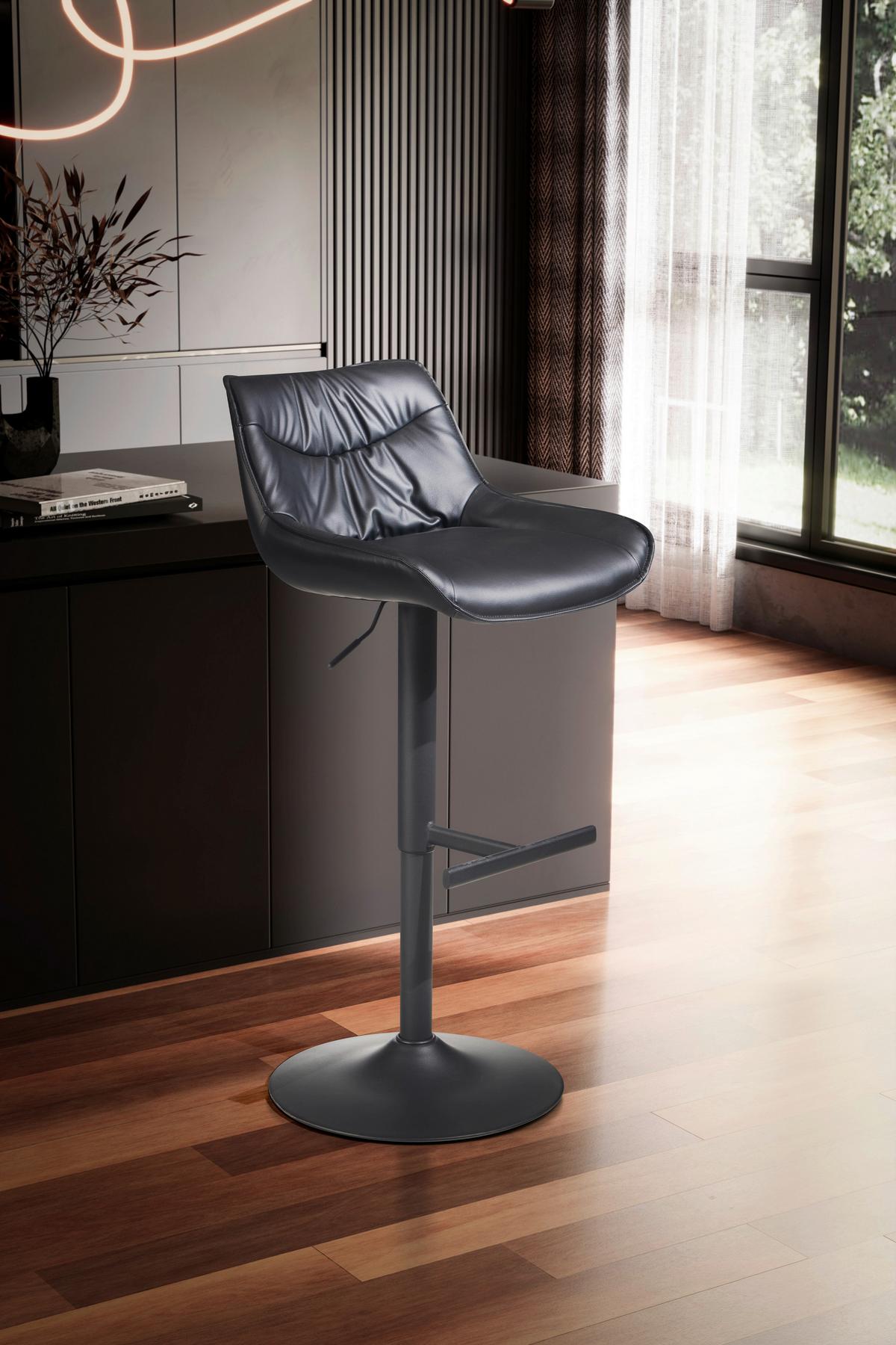 Barski Stol Wl7.005 - črna, Design, kovina/tekstil (45/106/55cm) - MID.YOU
