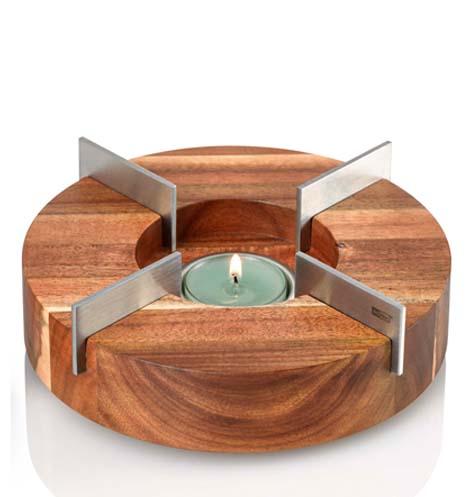 PODGRZEWACZ TK51 - kolor akacjowy, Design, metal/drewno (16/5,5cm) - AdHoc