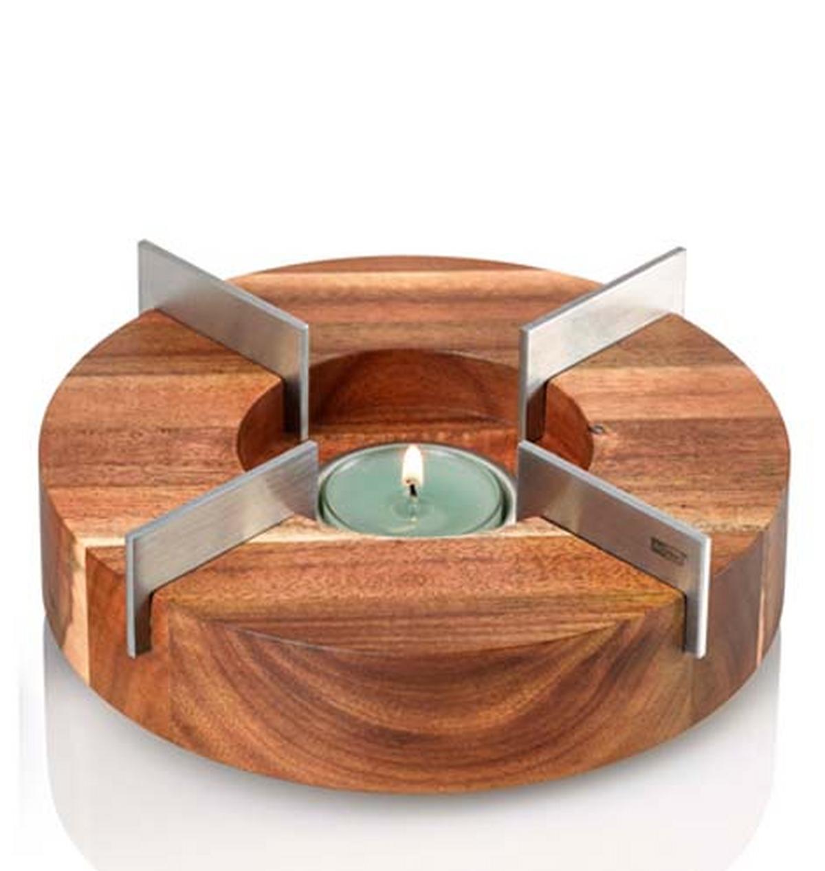 PODGRZEWACZ TK51 - kolor akacjowy, Design, metal/drewno (16/5,5cm) - AdHoc