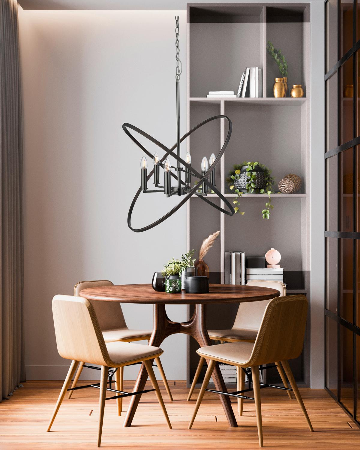 Függőlámpa Hoopla 8246-6pw - barna/fekete, Design, fém (84/150cm)