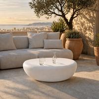 Loungetisch Hawaii Faserbeton Weiß - Weiß, KONVENTIONELL, Stein (99/71/32cm) - Gardenson