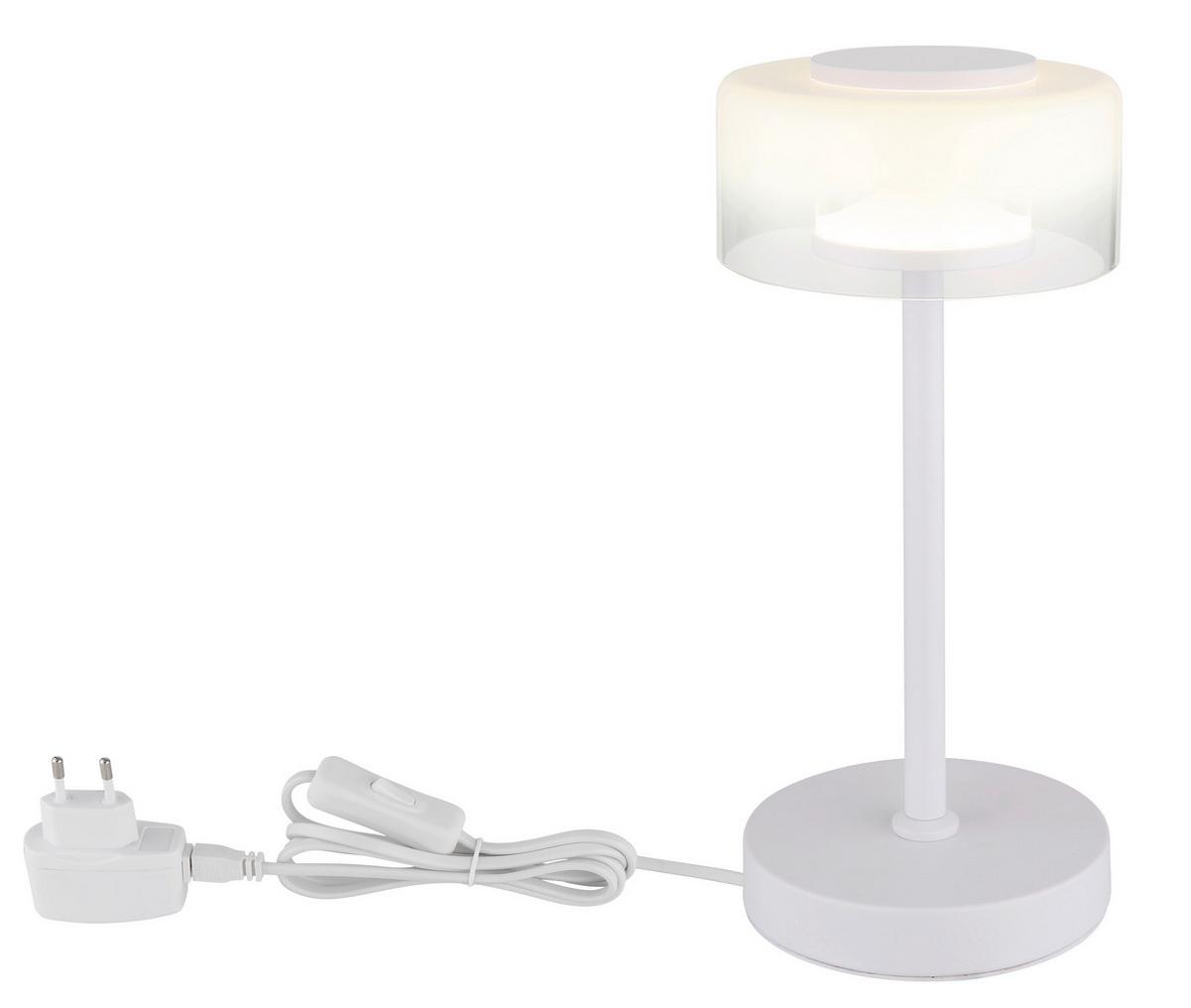 LED-TISCHLEUCHTE 16024TW  BELINDA - Klar/Weiss, Design, Glas/Kunststoff (15/32,5cm) - Globo