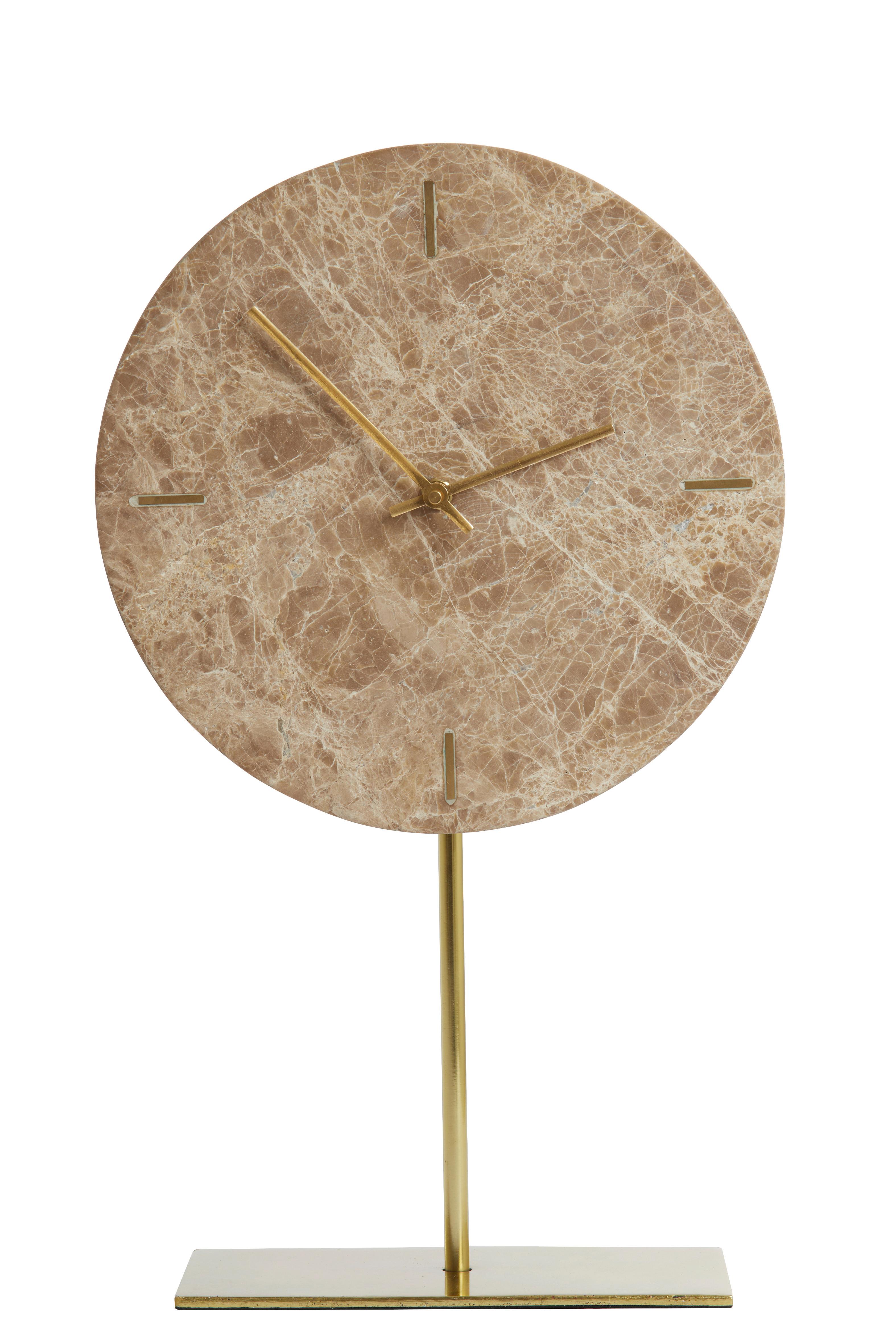 ZEGAR STOŁOWY 7109882_MORENO - brązowy, Basics, kamień/metal (25,5/10/42,5cm) - Light & Living