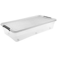 Unterbettroller Rita in Schwarz/Transparent ca. 35l - Transparent/Schwarz, KONVENTIONELL, Kunststoff (76/39/16,5cm) - Mömax