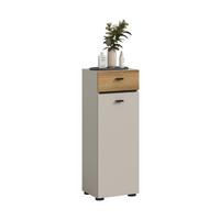 Midischrank Aqua Kaschmir - Kaschmir/Eichefarben, Trend, Holzwerkstoff/Kunststoff (32/91/30cm) - MID.YOU