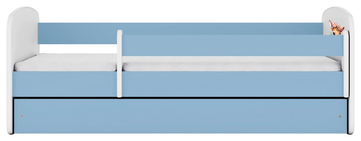 Otroška Postelja Babydreams, Bela, Modra, 80x160cm - modra/bela, Moderno, tekstil/leseni material (80/160cm) - MID.YOU