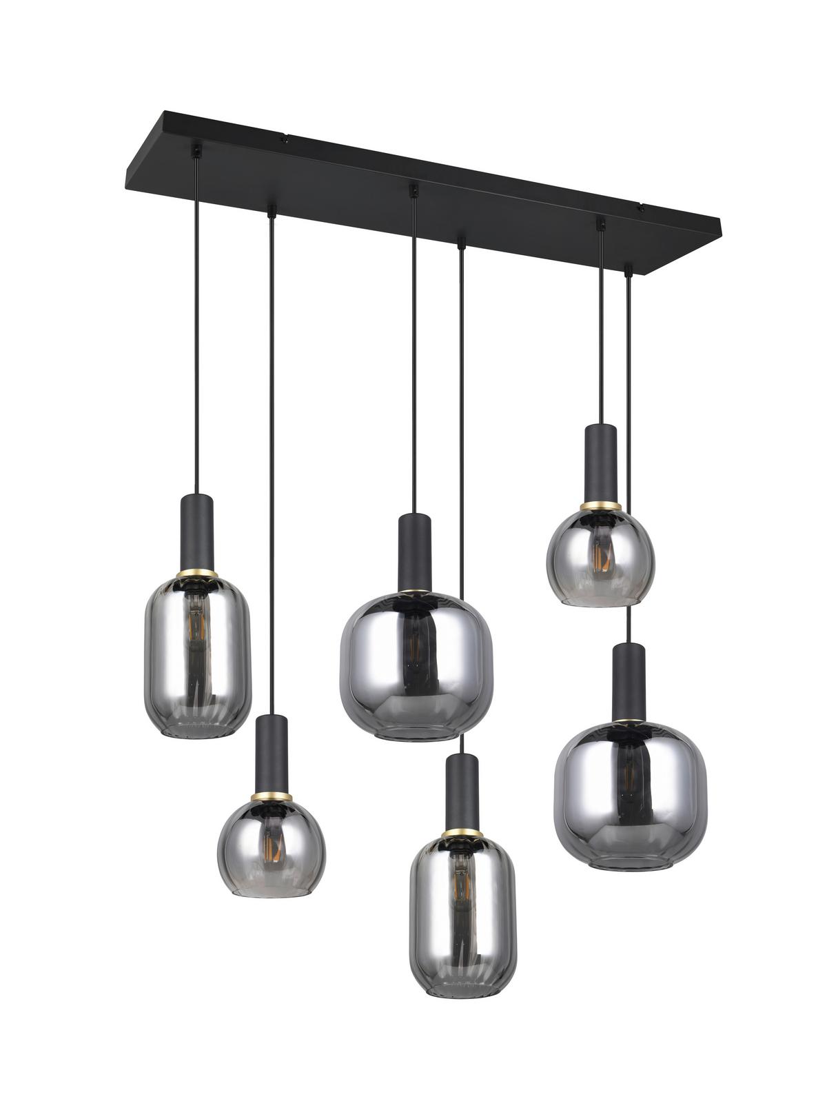 LAMPA WISZĄCA 319800632 DIVA - czarny/kolor chromowy, Basics, metal/szkło (92/35/150cm) - Trio Leuchten